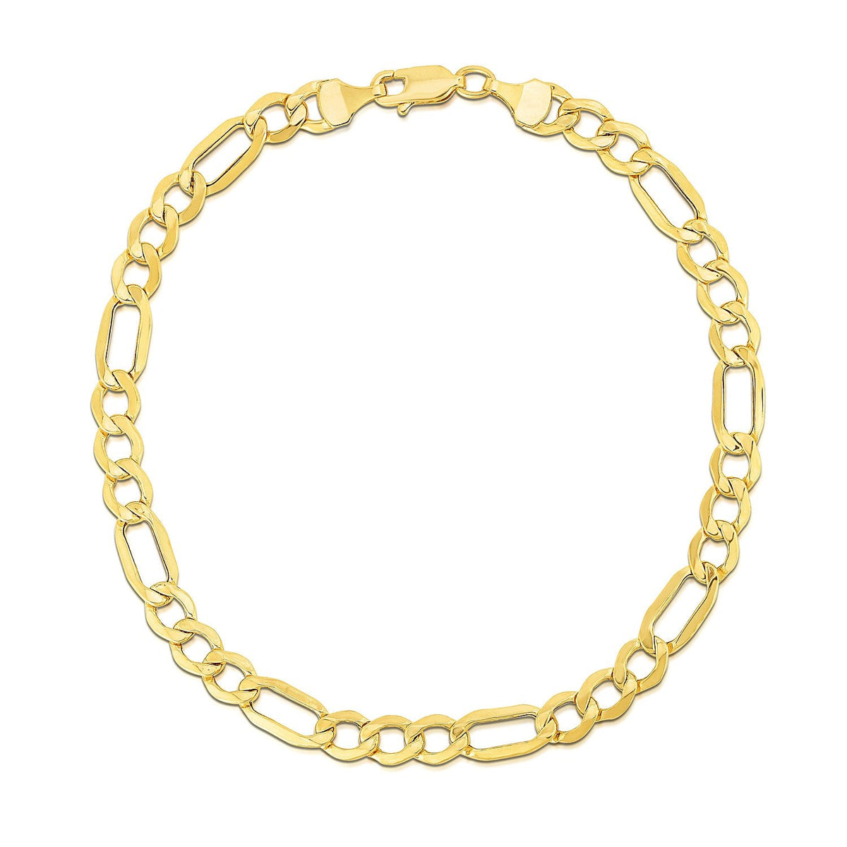 5.4mm 10k Yellow Gold Lite Figaro Bracelet - LinkagejewelrydesignLinkagejewelrydesign
