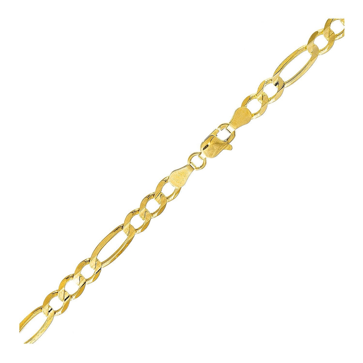 5.4mm 10k Yellow Gold Lite Figaro Bracelet - LinkagejewelrydesignLinkagejewelrydesign