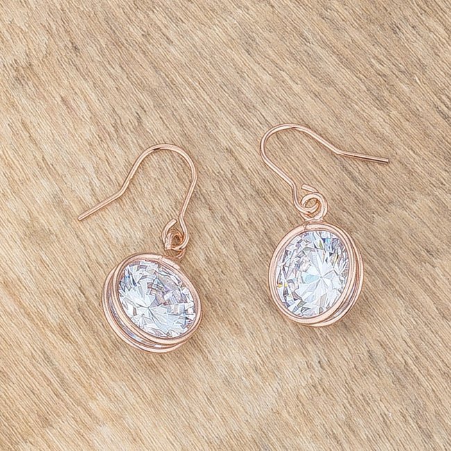 5.5 Ct Rose Gold CZ Drop Earrings - LinkagejewelrydesignLinkagejewelrydesign