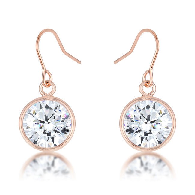 5.5 Ct Rose Gold CZ Drop Earrings - LinkagejewelrydesignLinkagejewelrydesign