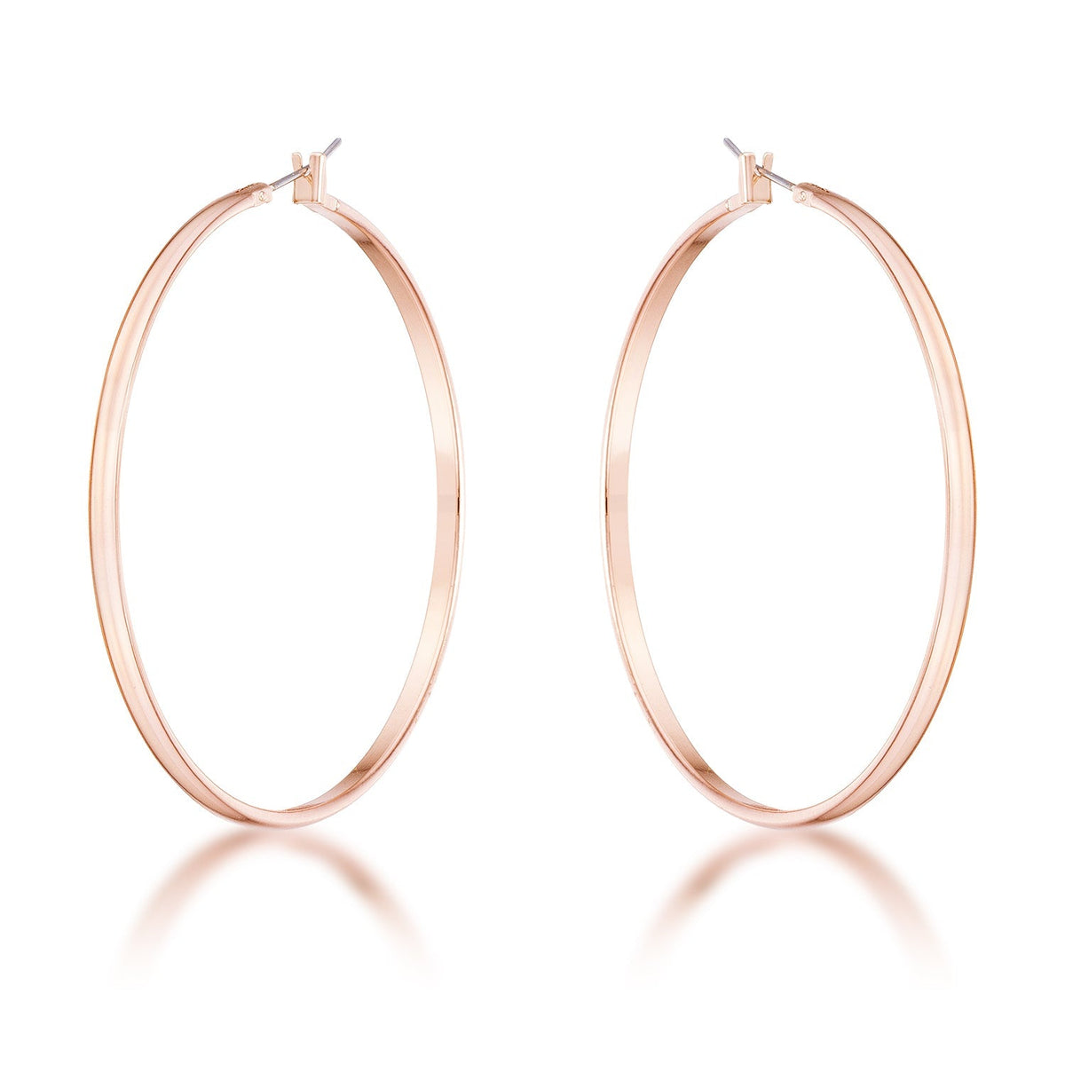 55mm Rose Gold Plated Classic Hoop Earrings - LinkagejewelrydesignLinkagejewelrydesign