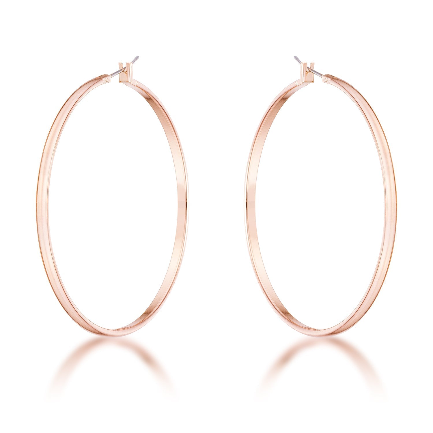 55mm Rose Gold Plated Classic Hoop Earrings - LinkagejewelrydesignLinkagejewelrydesign