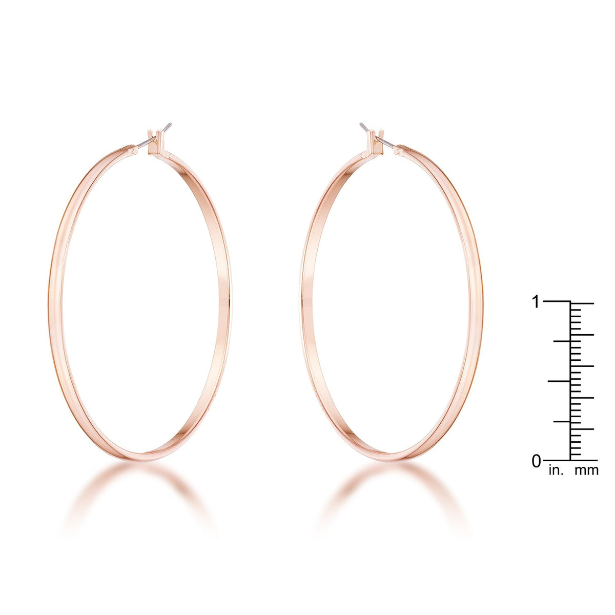 55mm Rose Gold Plated Classic Hoop Earrings - LinkagejewelrydesignLinkagejewelrydesign