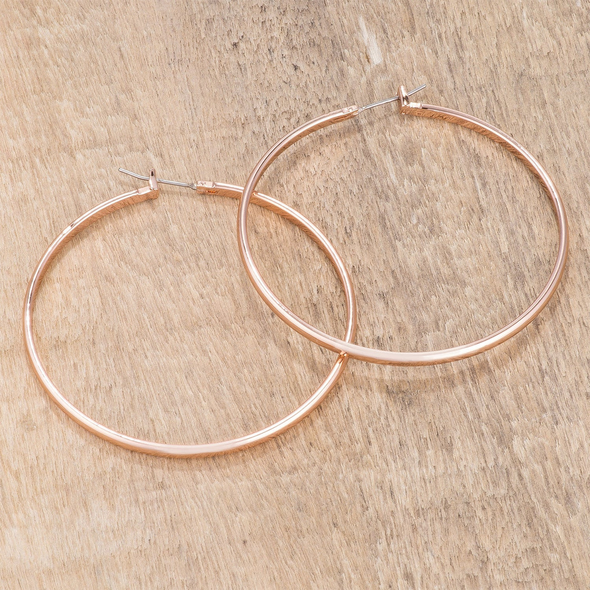 55mm Rose Gold Plated Classic Hoop Earrings - LinkagejewelrydesignLinkagejewelrydesign