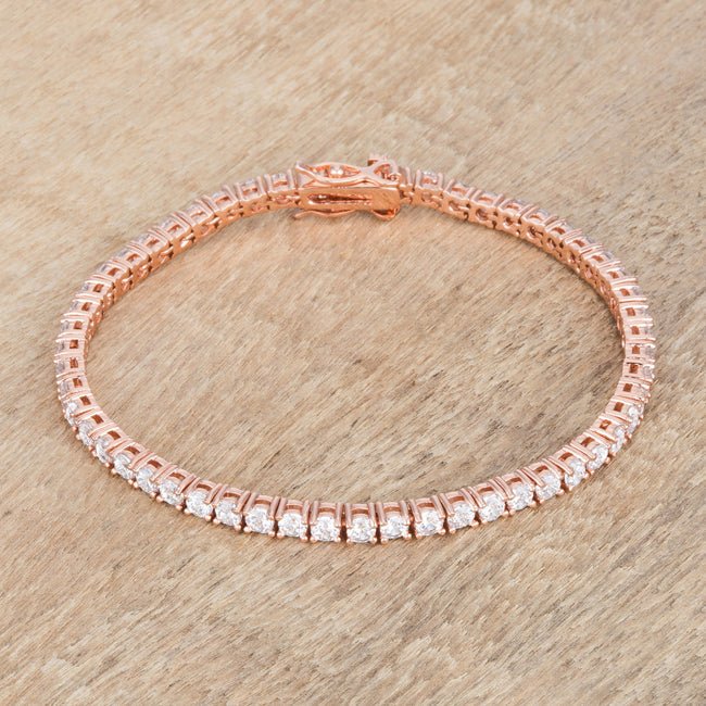 5.75ct Rose Goldtone Cubic Zirconia Tennis Bracelet - LinkagejewelrydesignLinkagejewelrydesign