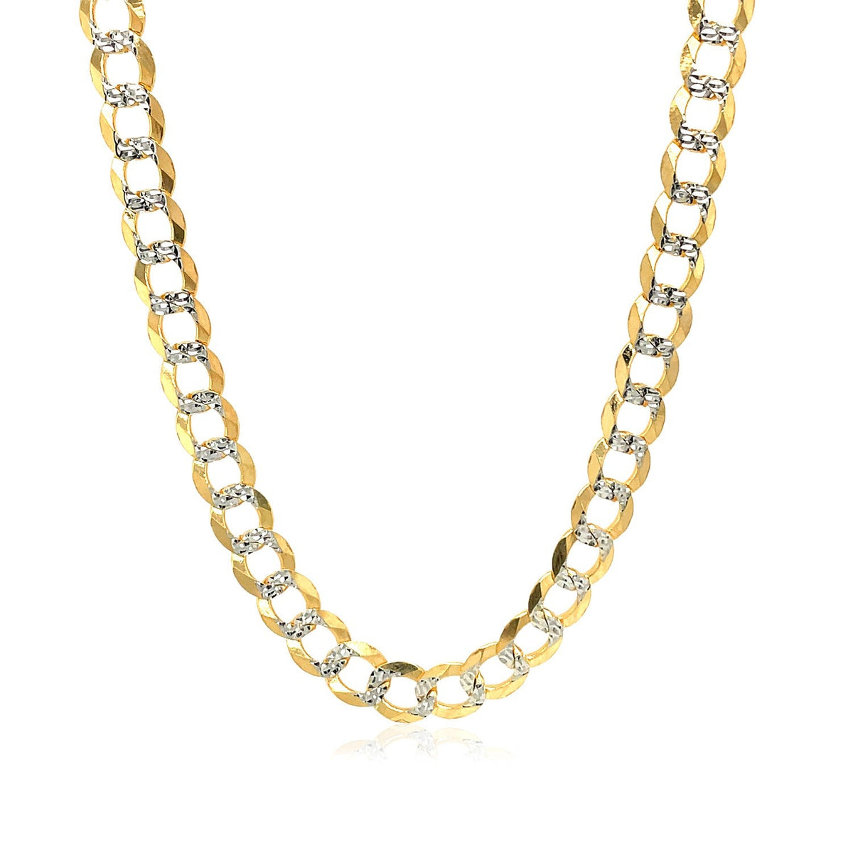 5.7mm 14k Two Tone Gold Pave Curb Chain - LinkagejewelrydesignLinkagejewelrydesign