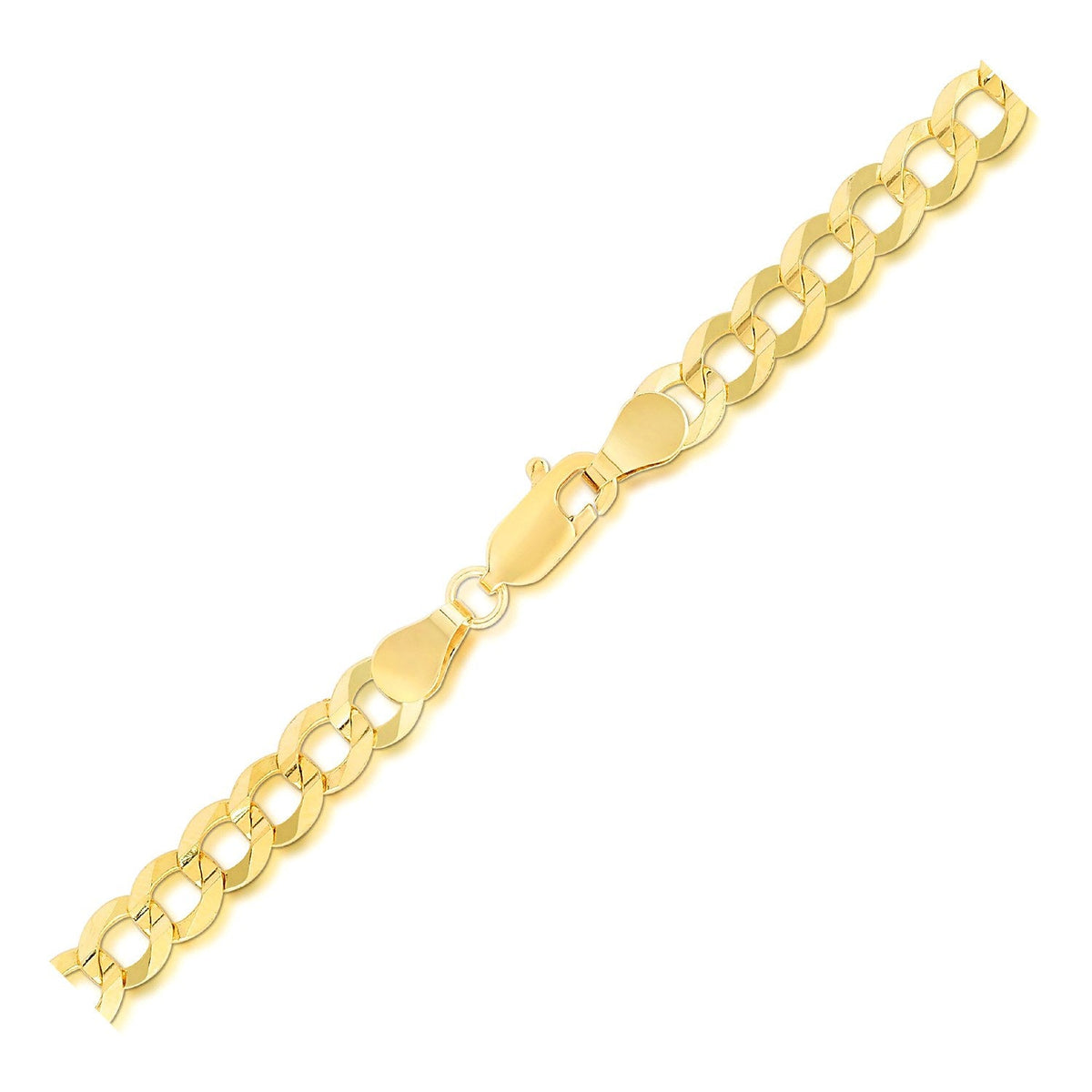 5.7mm 14k Yellow Gold Solid Curb Bracelet - LinkagejewelrydesignLinkagejewelrydesign