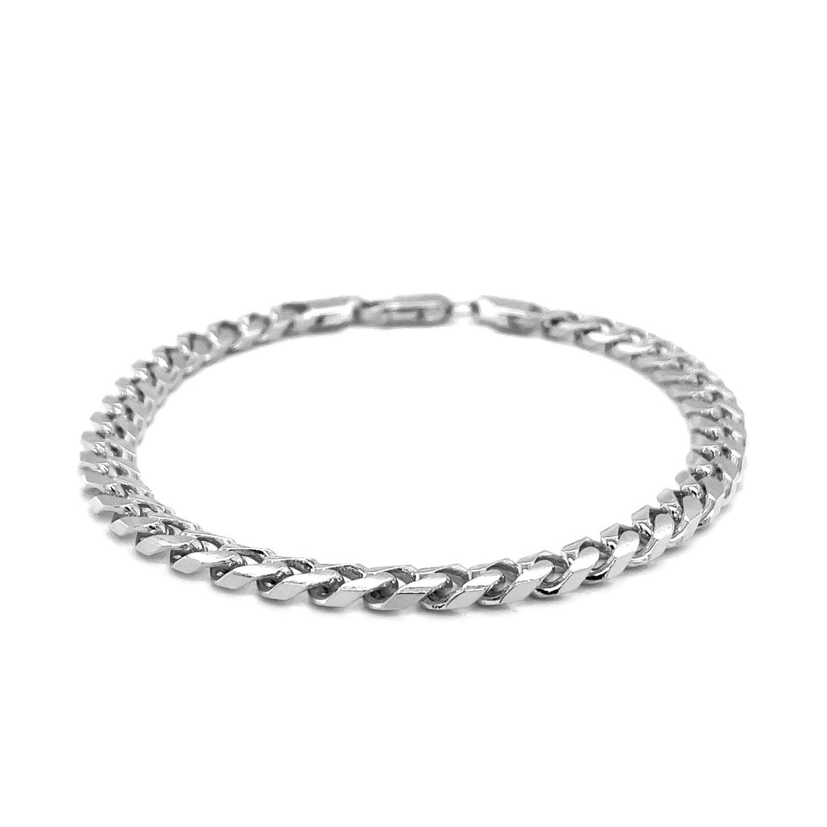 5.8mm 14k White Gold Solid Miami Cuban Bracelet - LinkagejewelrydesignLinkagejewelrydesign