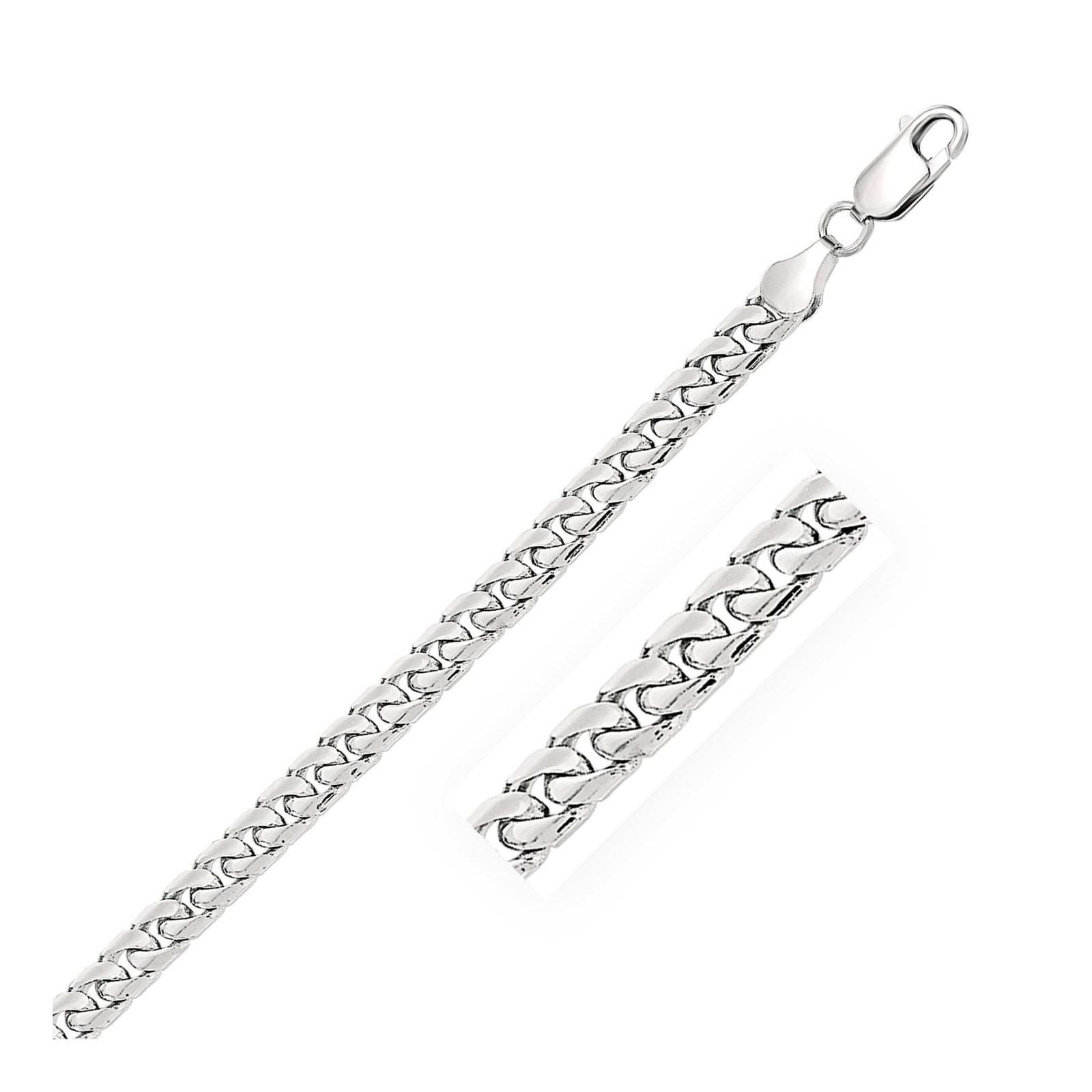 5.8mm 14k White Gold Solid Miami Cuban Bracelet - LinkagejewelrydesignLinkagejewelrydesign