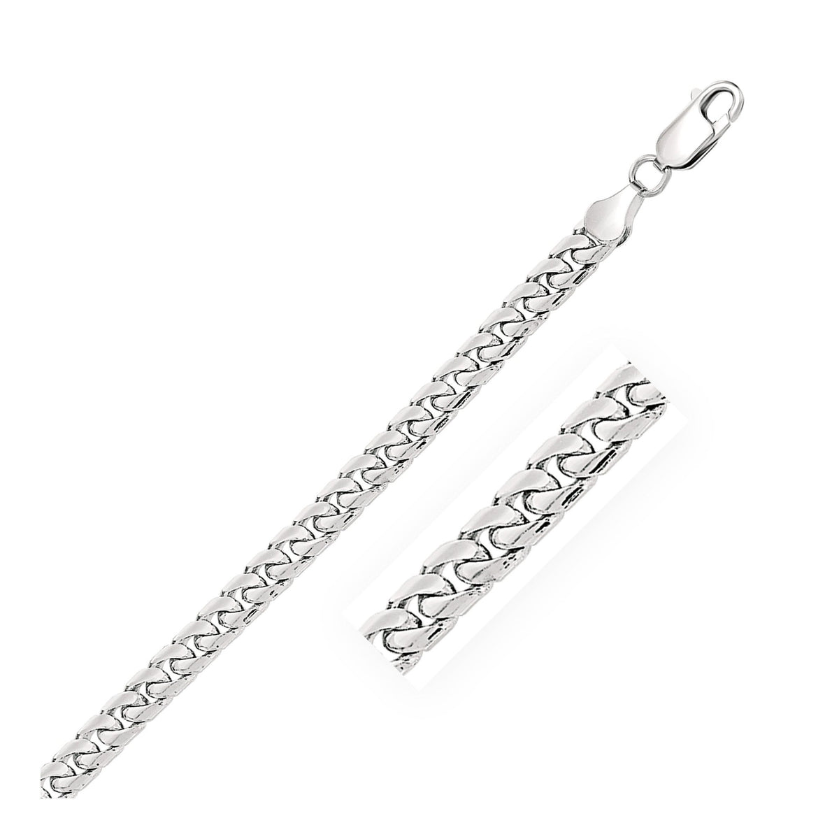 5.8mm 14k White Gold Solid Miami Cuban Chain - LinkagejewelrydesignLinkagejewelrydesign