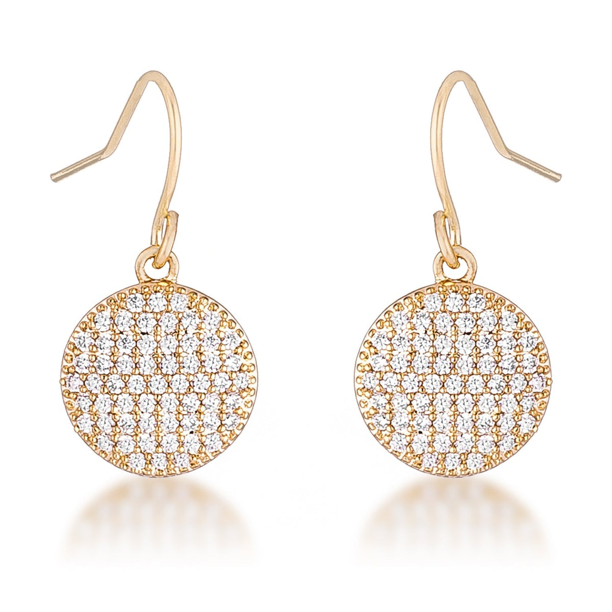 .6 Ct Elegant CZ Gold Plated Disk Earrings - LinkagejewelrydesignLinkagejewelrydesign