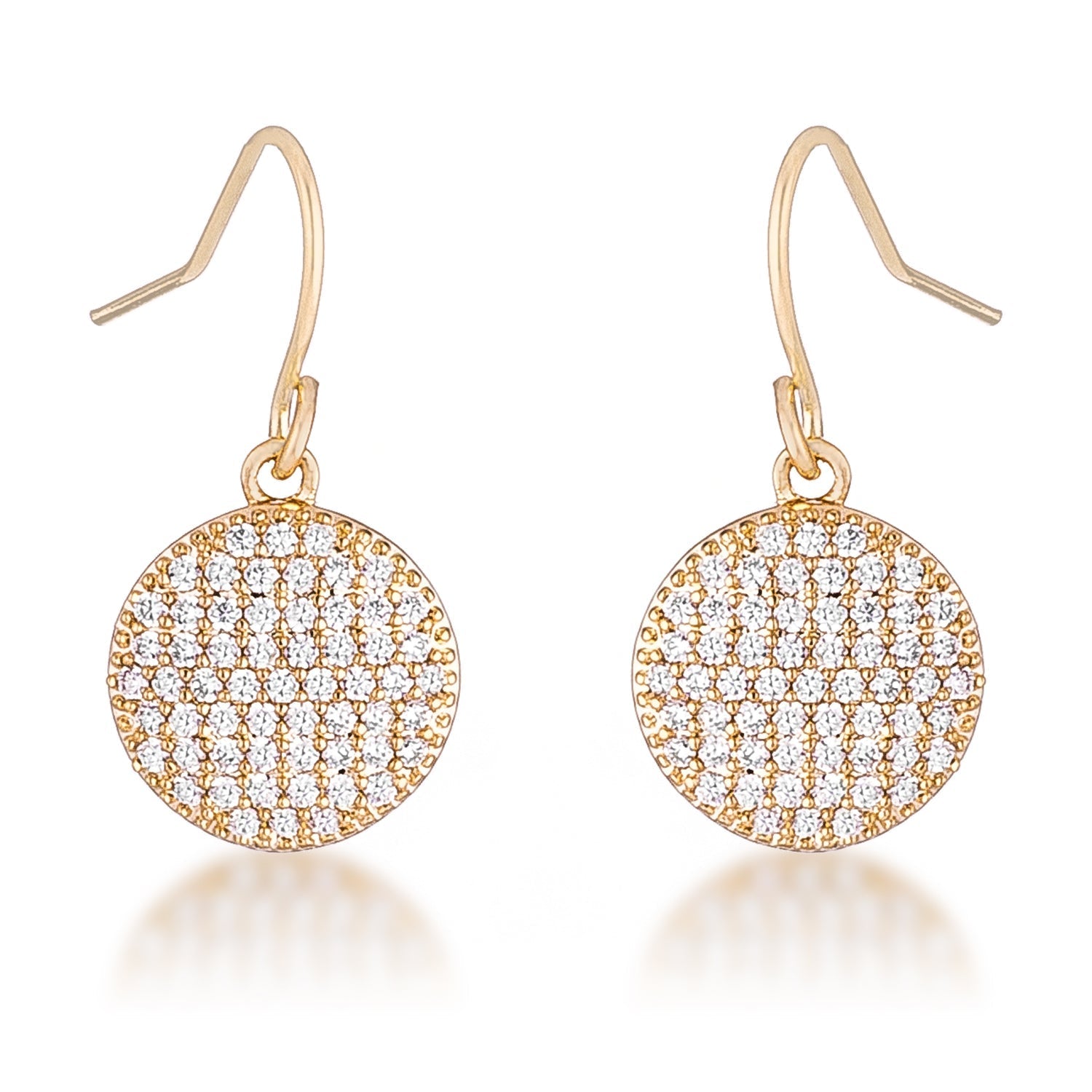 .6 Ct Elegant CZ Gold Plated Disk Earrings - LinkagejewelrydesignLinkagejewelrydesign