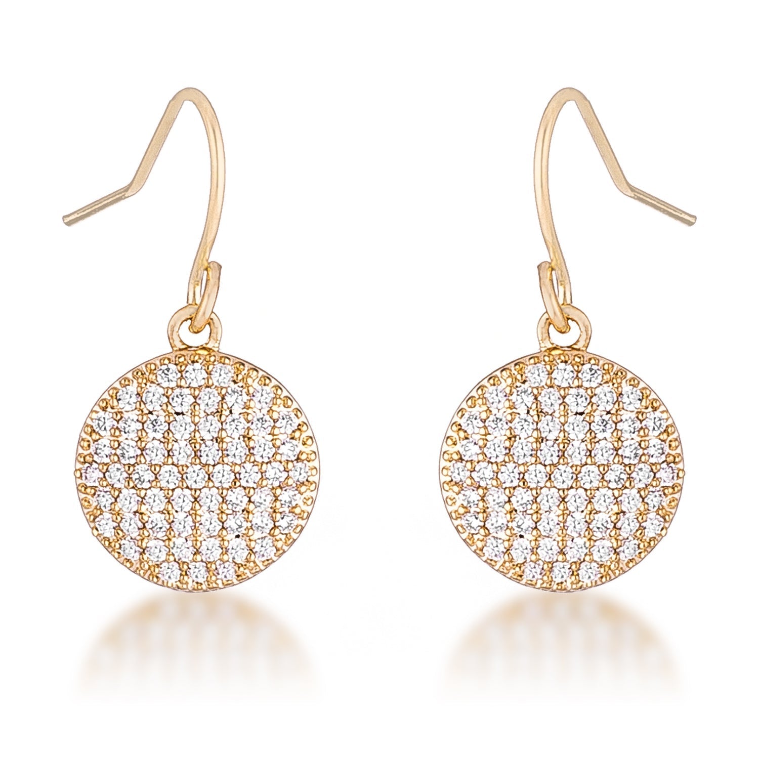 .6 Ct Elegant CZ Gold Plated Disk Earrings - LinkagejewelrydesignLinkagejewelrydesign