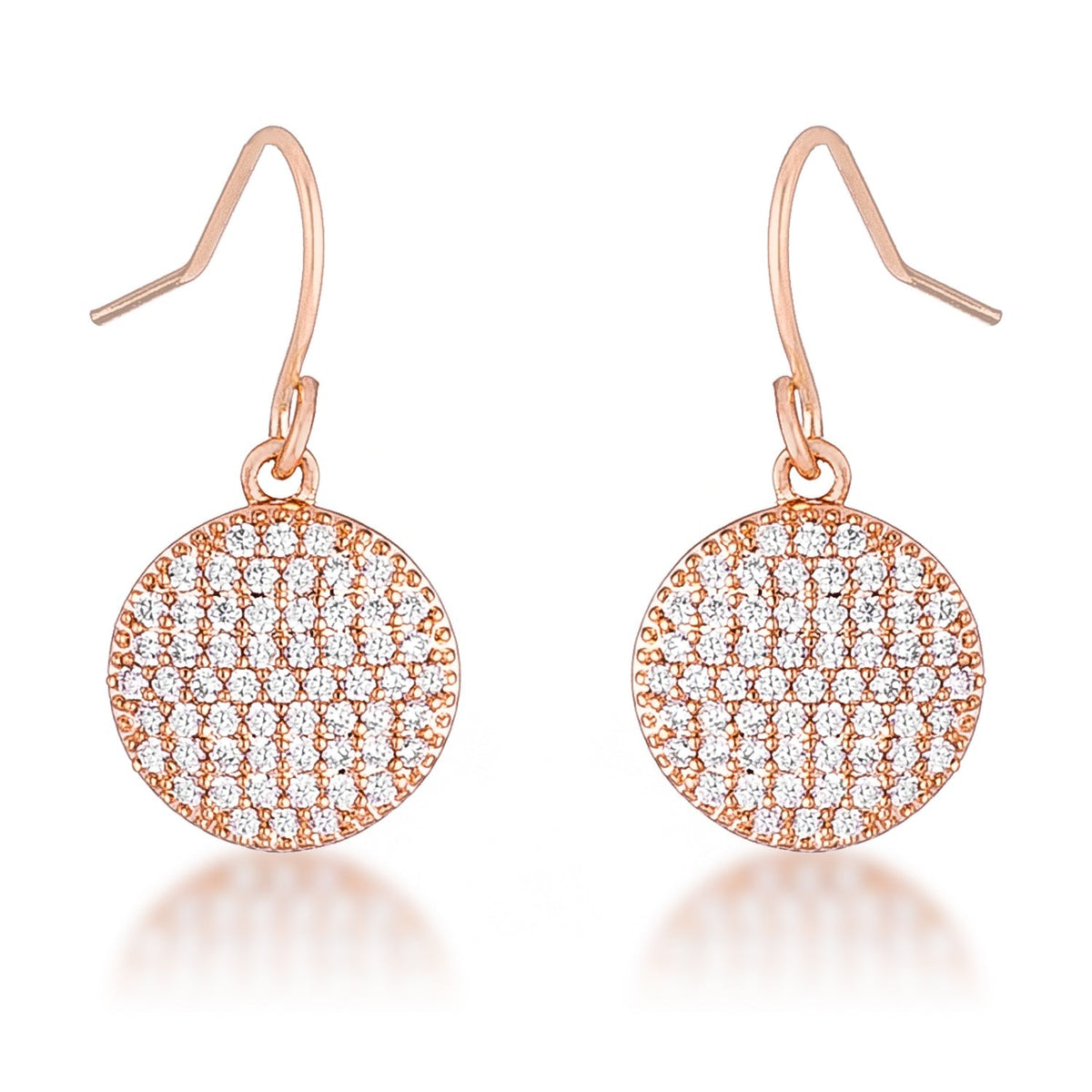 .6 Ct Elegant CZ Rose Gold Plated Disk Earrings - LinkagejewelrydesignLinkagejewelrydesign