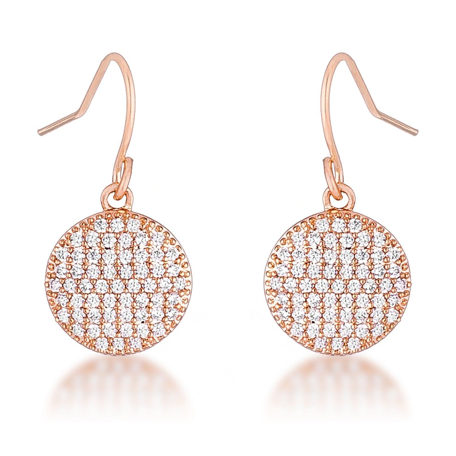.6 Ct Elegant CZ Rose Gold Plated Disk Earrings - LinkagejewelrydesignLinkagejewelrydesign