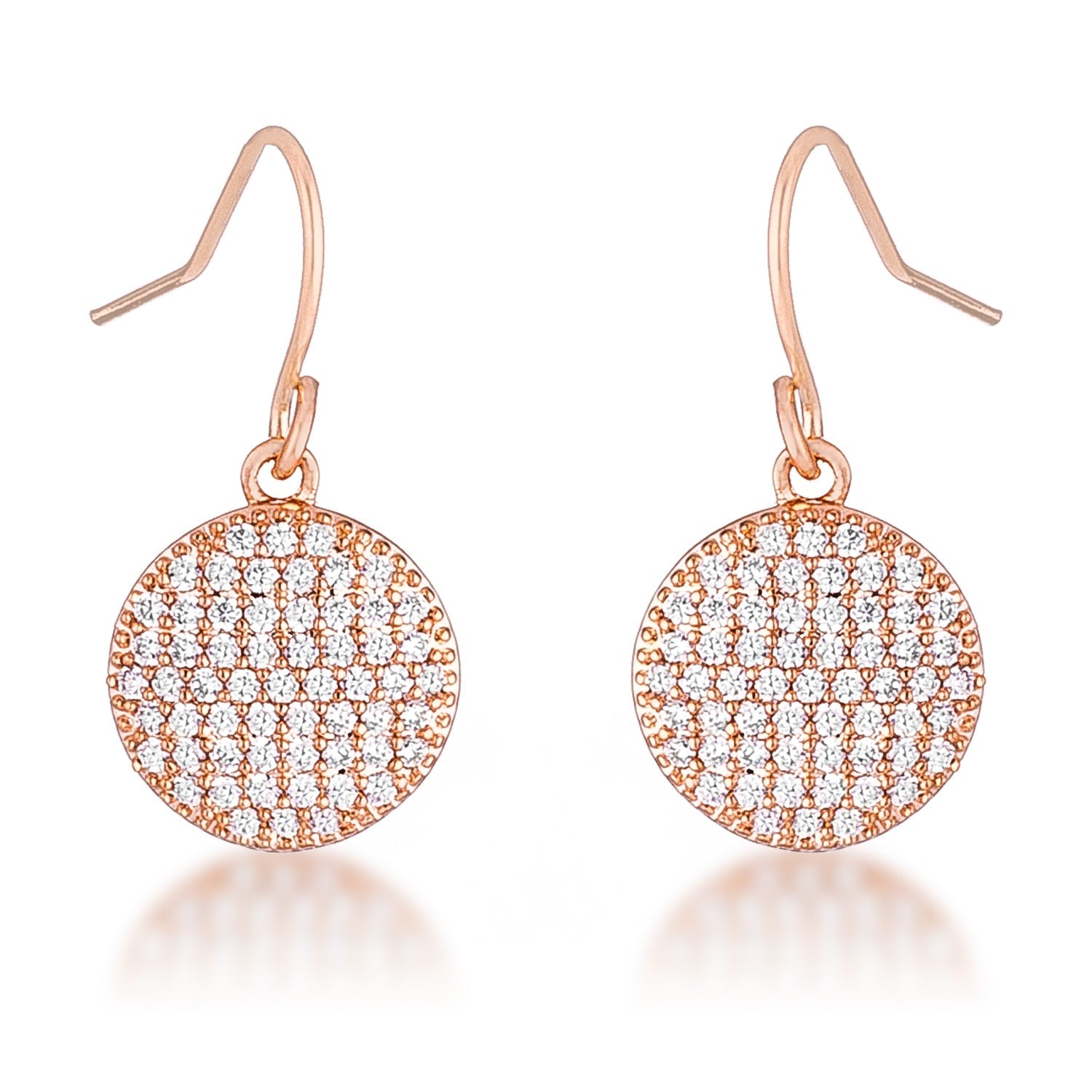 .6 Ct Elegant CZ Rose Gold Plated Disk Earrings - LinkagejewelrydesignLinkagejewelrydesign