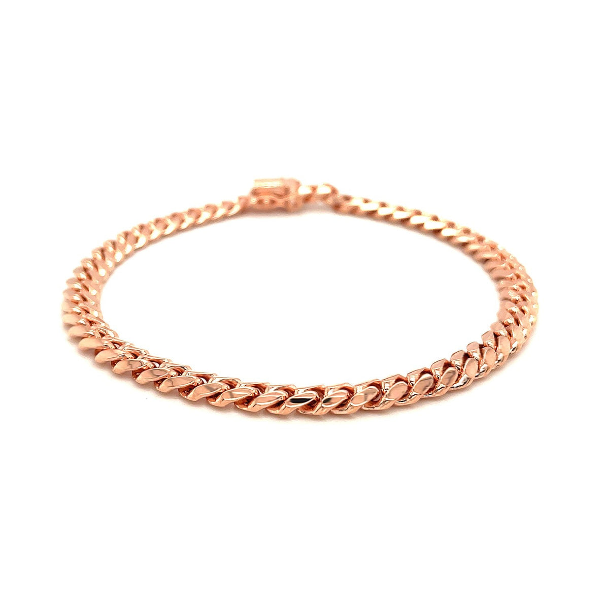 6.0mm 14k Rose Gold Classic Miami Cuban Solid Bracelet - LinkagejewelrydesignLinkagejewelrydesign