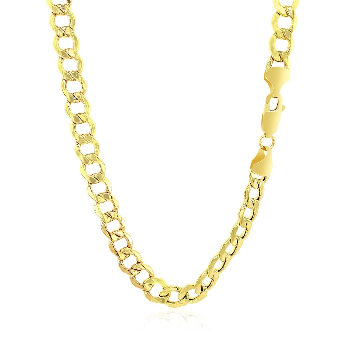 6.1mm 10k Yellow Gold Curb Chain - LinkagejewelrydesignLinkagejewelrydesign
