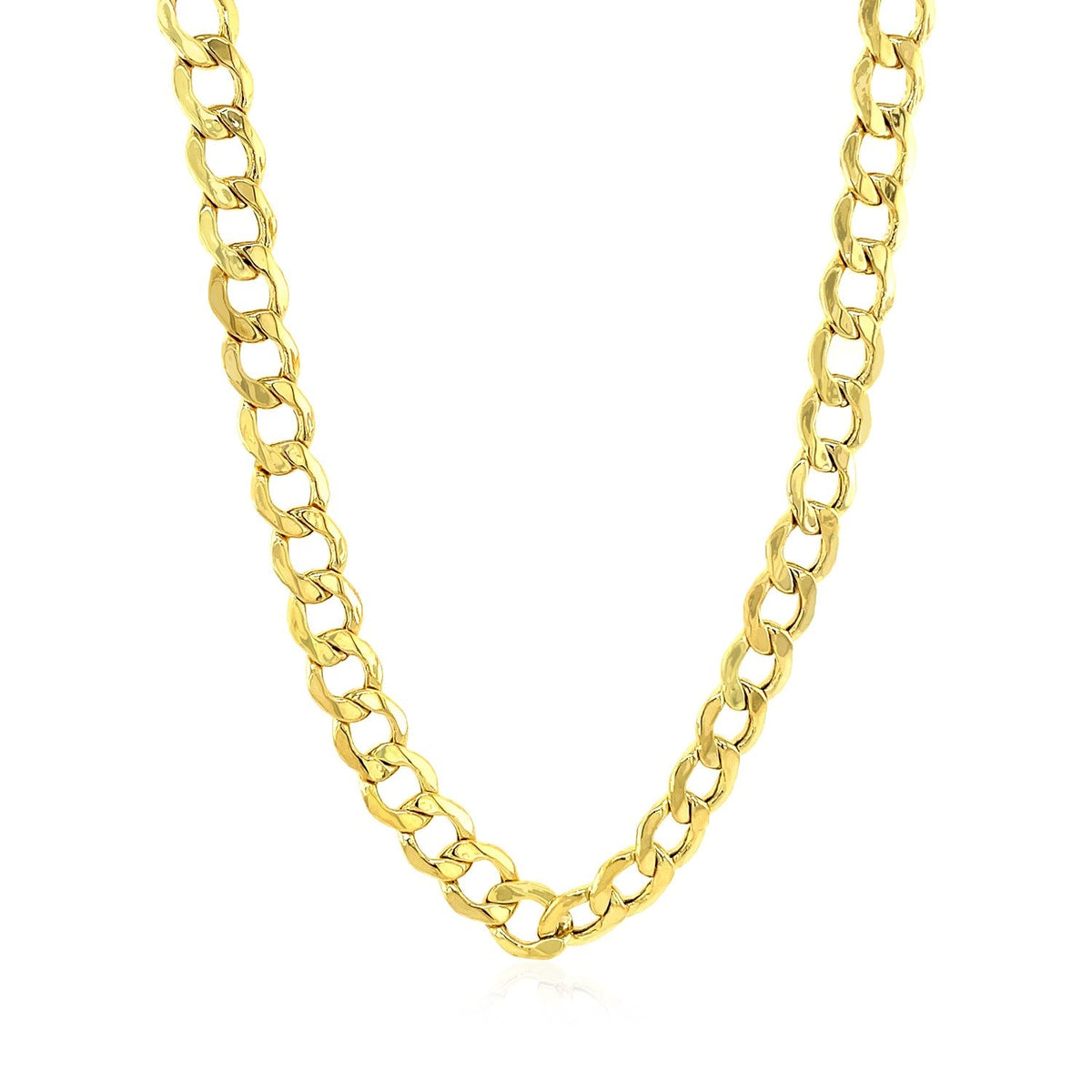 6.1mm 10k Yellow Gold Curb Chain - LinkagejewelrydesignLinkagejewelrydesign