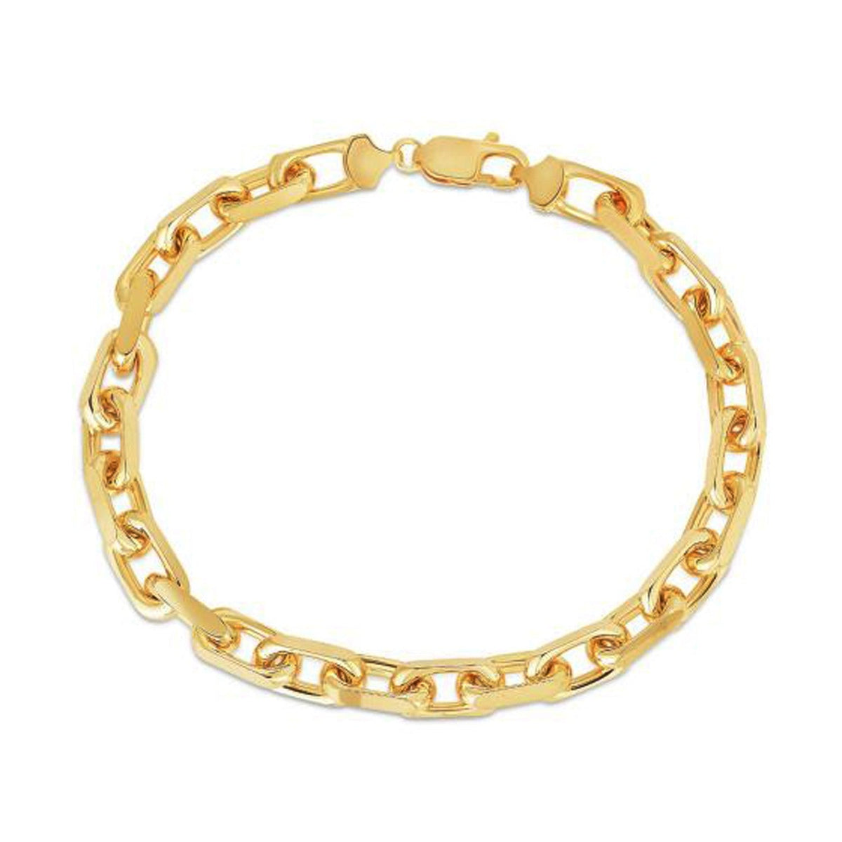 6.1mm 14k Yellow Gold French Cable Chain Bracelet - LinkagejewelrydesignLinkagejewelrydesign