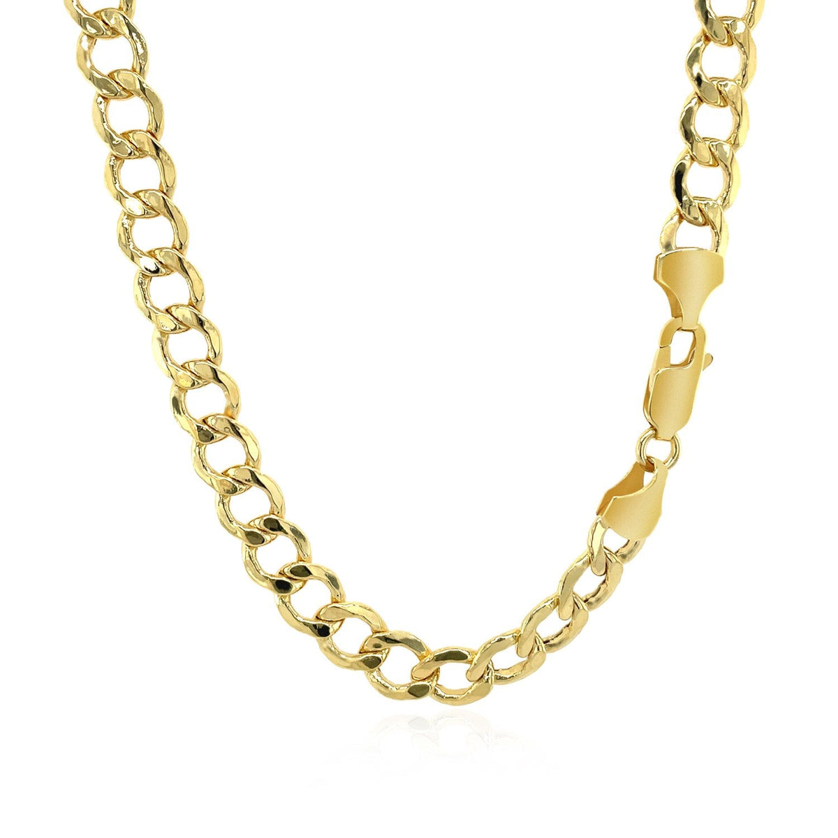 6.2mm 14k Yellow Gold Curb Chain - LinkagejewelrydesignLinkagejewelrydesign