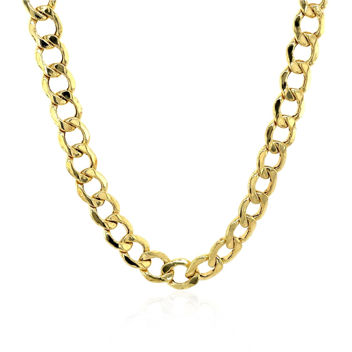 6.2mm 14k Yellow Gold Curb Chain - LinkagejewelrydesignLinkagejewelrydesign