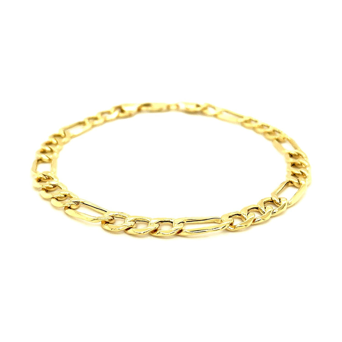 6.5mm 14k Yellow Gold Lite Figaro Bracelet - LinkagejewelrydesignLinkagejewelrydesign