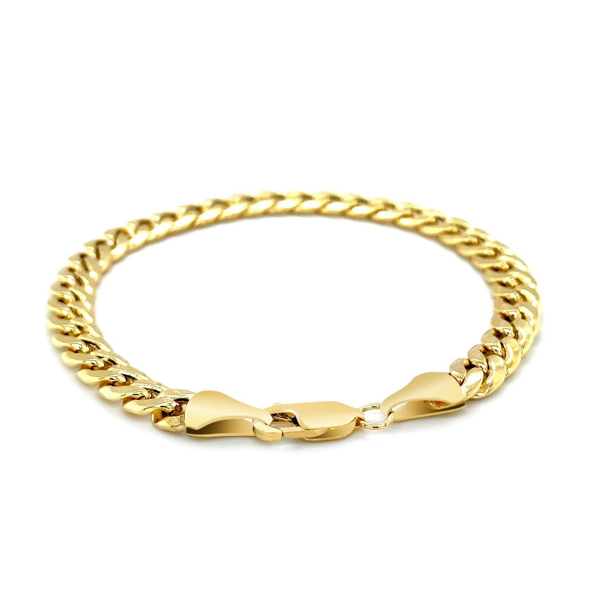 6.6mm 10k Yellow Gold Semi Solid Miami Cuban Bracelet - LinkagejewelrydesignLinkagejewelrydesign