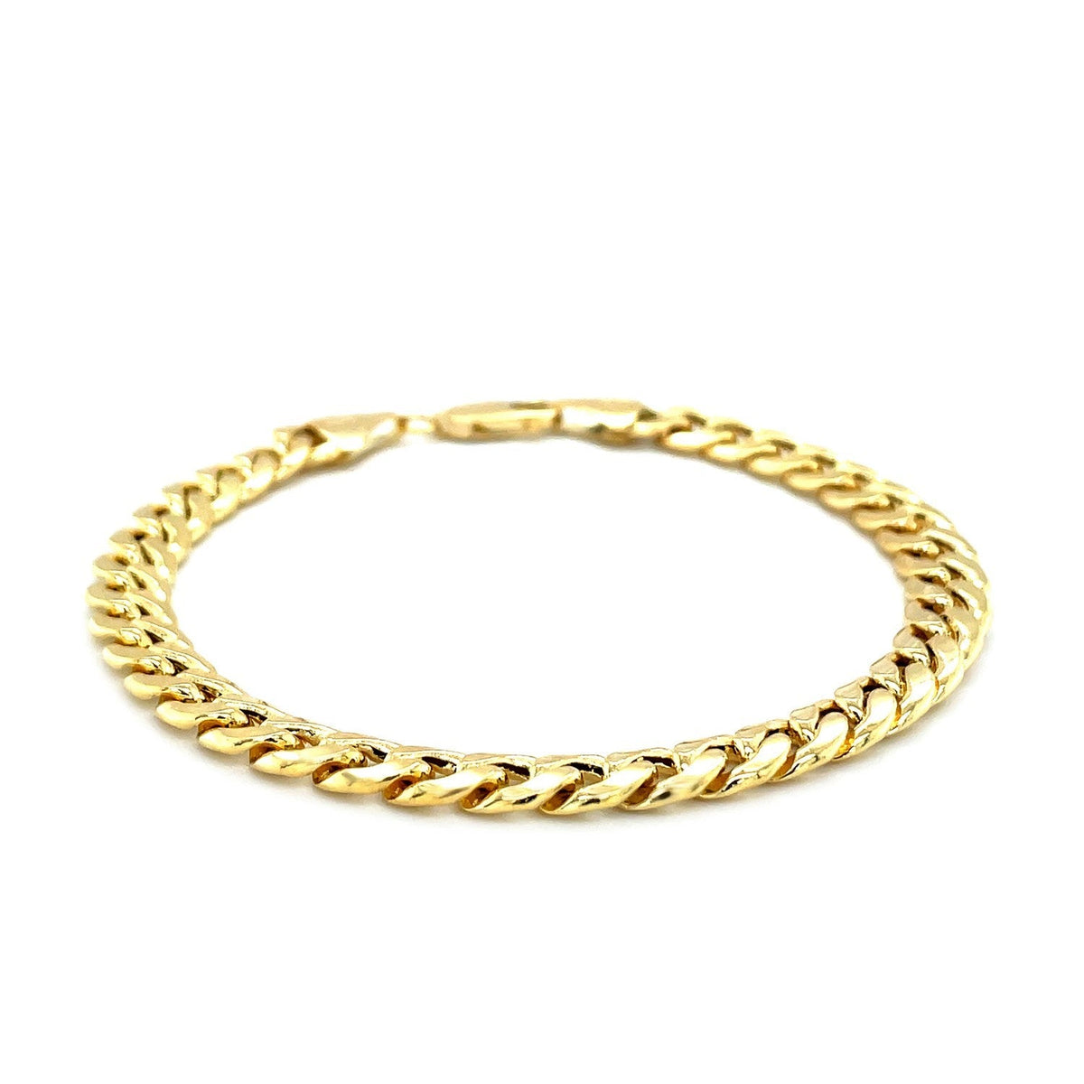 6.6mm 10k Yellow Gold Semi Solid Miami Cuban Bracelet - LinkagejewelrydesignLinkagejewelrydesign
