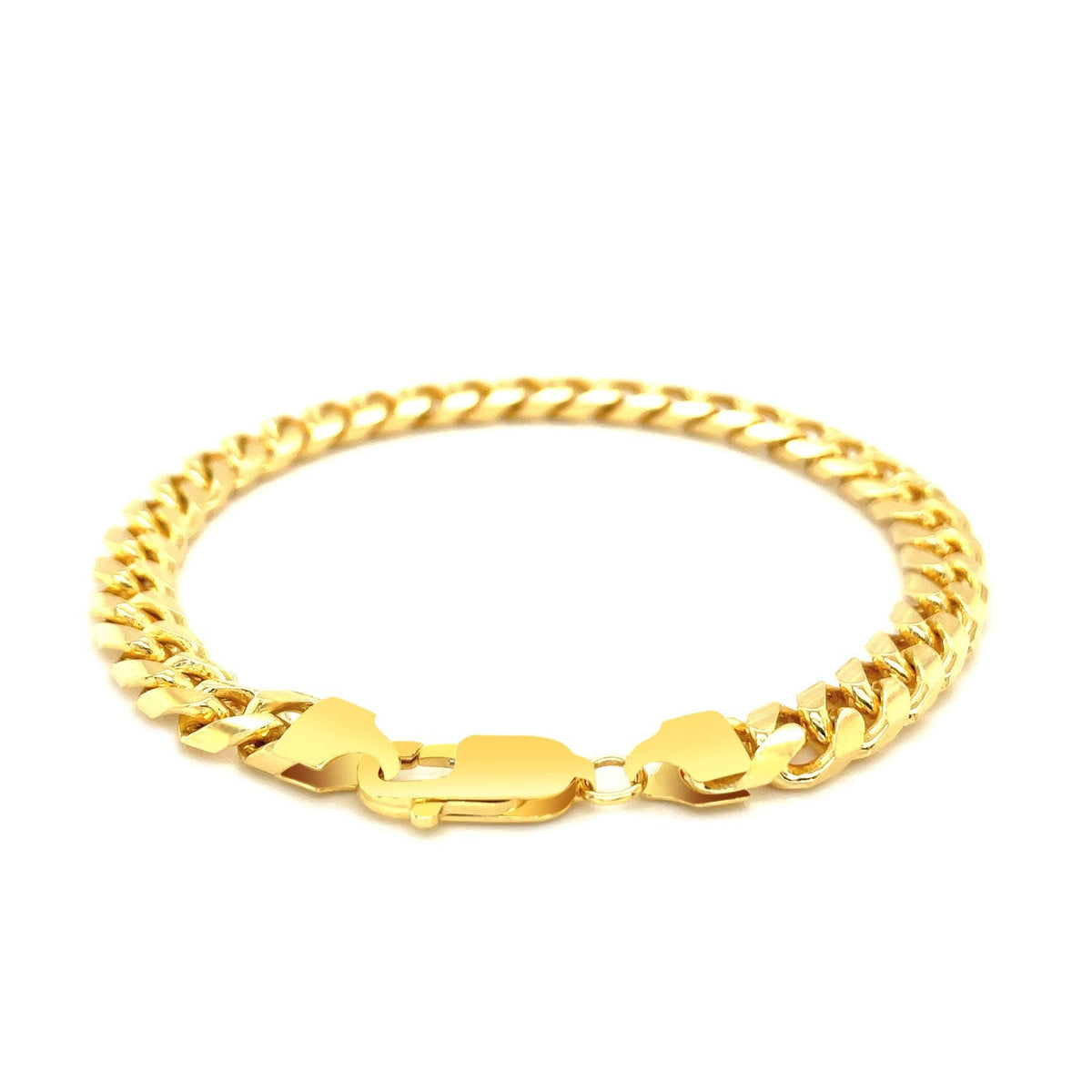 6.7mm 14k Yellow Gold Solid Miami Cuban Bracelet - LinkagejewelrydesignLinkagejewelrydesign