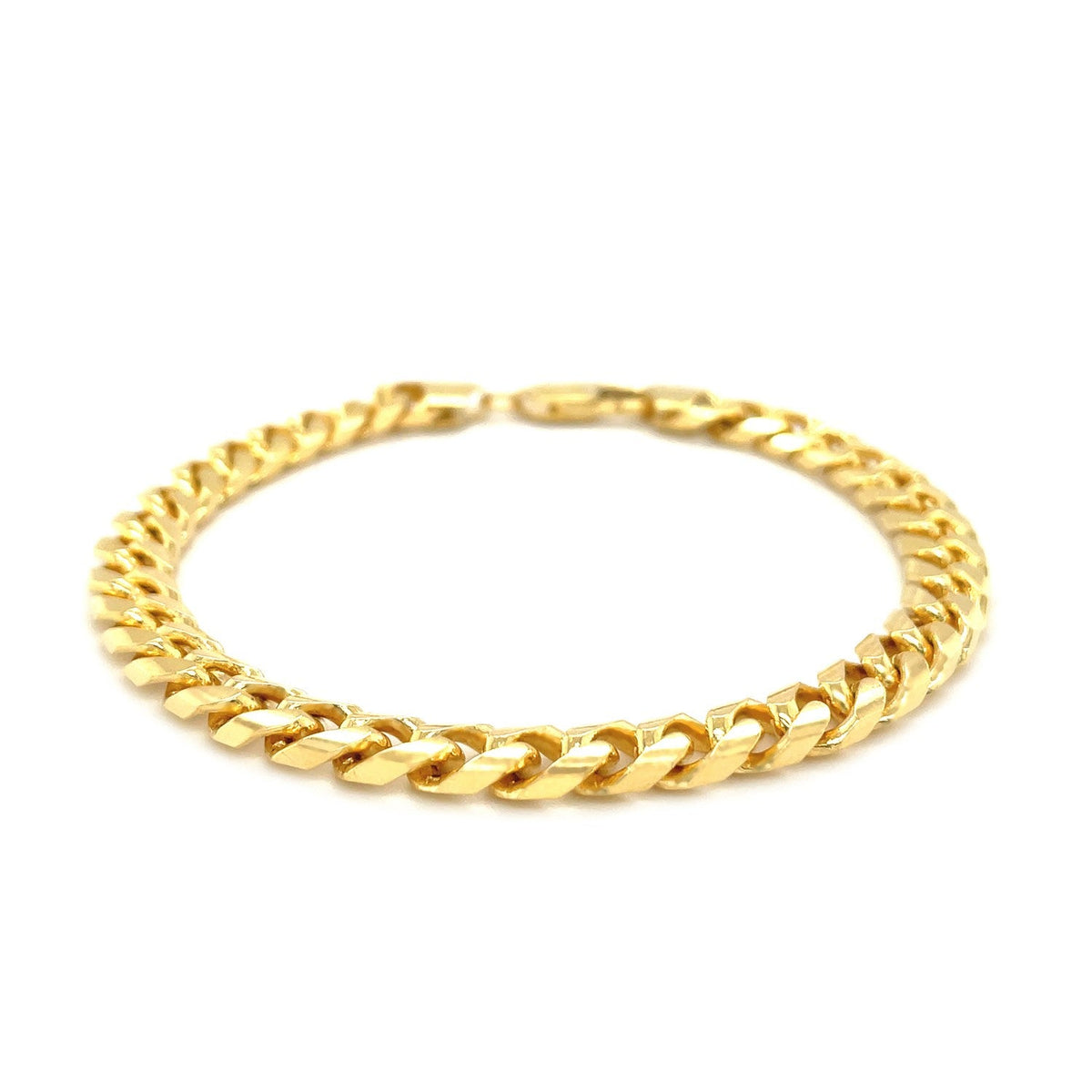 6.7mm 14k Yellow Gold Solid Miami Cuban Bracelet - LinkagejewelrydesignLinkagejewelrydesign