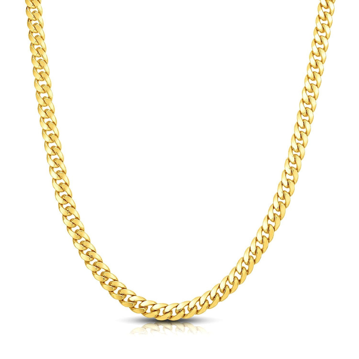 7.1mm 10k Yellow Gold Classic Miami Cuban Solid Chain - LinkagejewelrydesignLinkagejewelrydesign