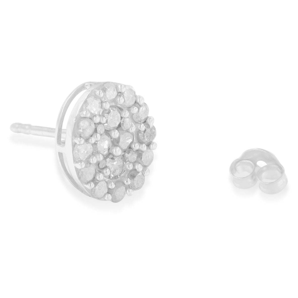 .925 Sterling Silver 1 1/2 Cttw Round-Cut Diamond Oval Shaped Stud Earrings (I-J Color, I3 Clarity) - LinkagejewelrydesignLinkagejewelrydesign