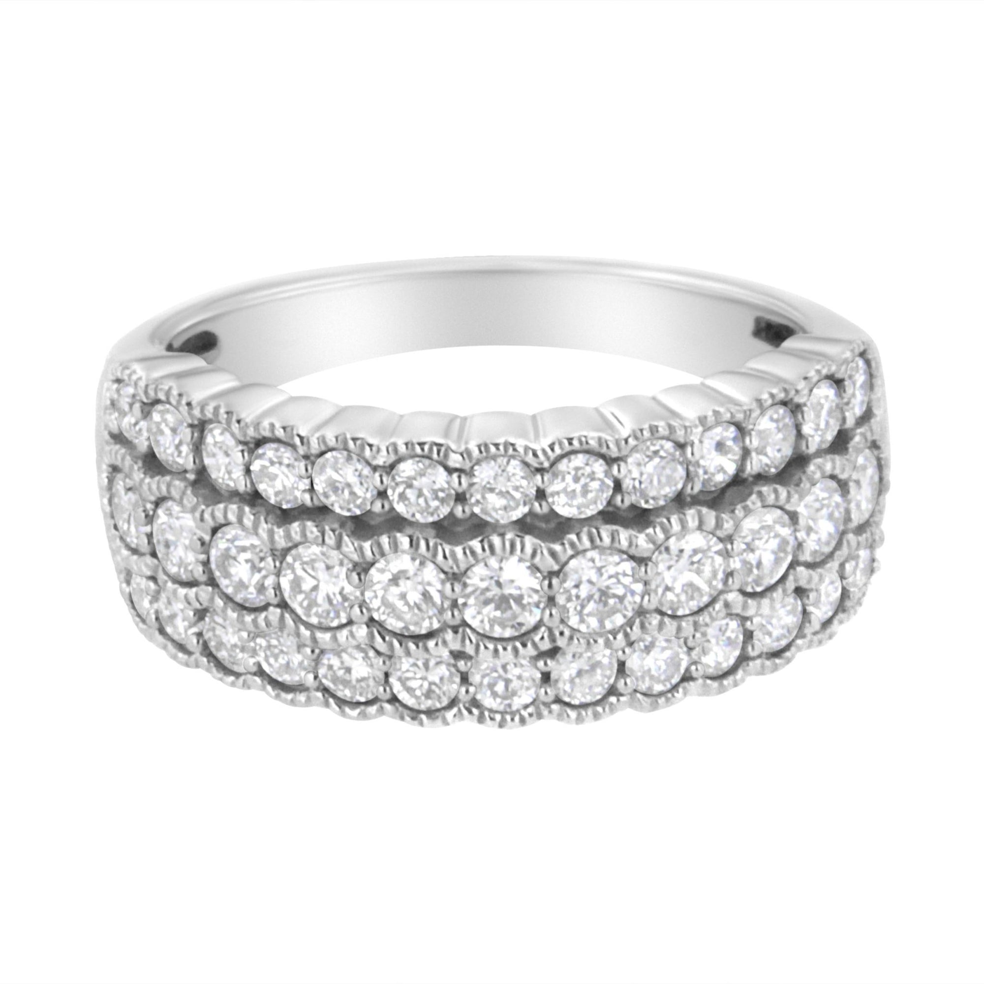 .925 Sterling Silver 1 3/8 cttw Lab Grown Diamond Anniversary Band Ring (F-G Color,VS2-SI1 Clarity) - Size 7 - LinkagejewelrydesignLinkagejewelrydesign
