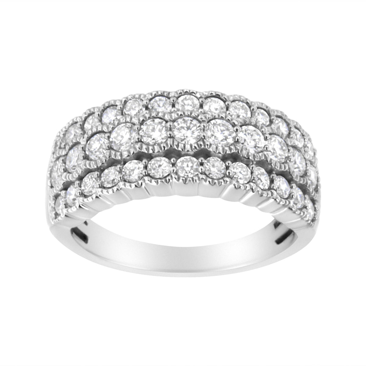 .925 Sterling Silver 1 3/8 cttw Lab Grown Diamond Anniversary Band Ring (F-G Color,VS2-SI1 Clarity) - Size 7 - LinkagejewelrydesignLinkagejewelrydesign