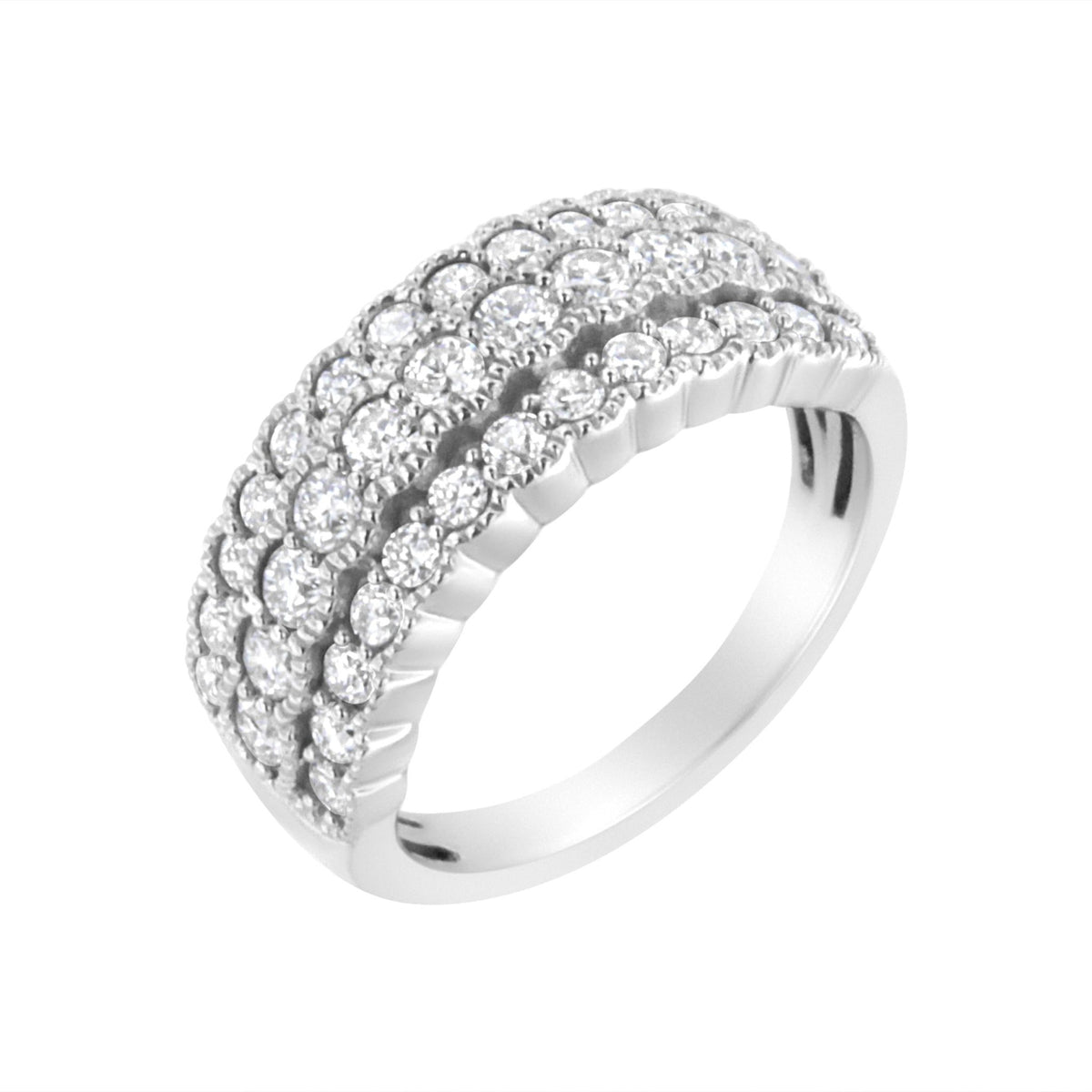 .925 Sterling Silver 1 3/8 cttw Lab Grown Diamond Anniversary Band Ring (F-G Color,VS2-SI1 Clarity) - Size 7 - LinkagejewelrydesignLinkagejewelrydesign