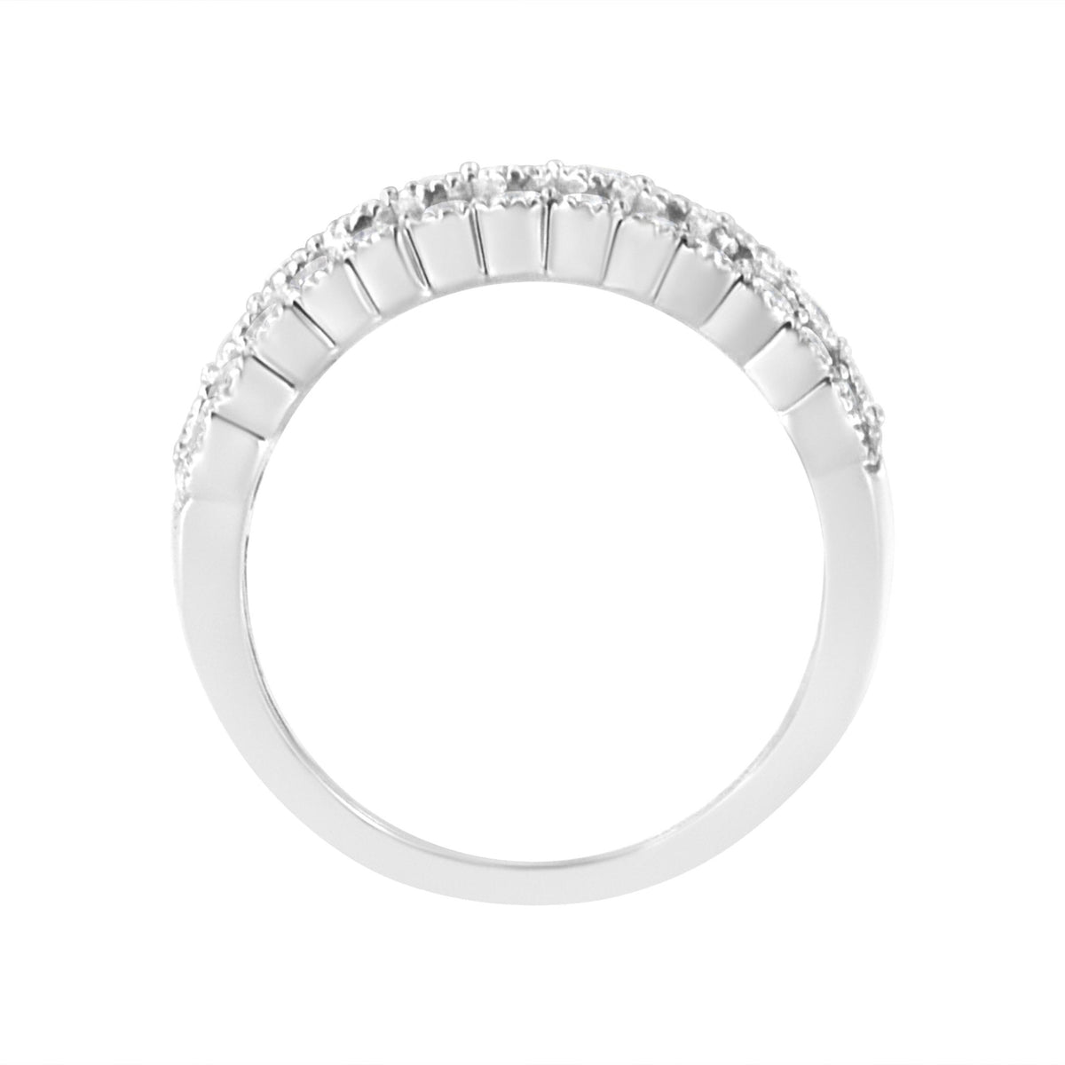 .925 Sterling Silver 1 3/8 cttw Lab Grown Diamond Anniversary Band Ring (F-G Color,VS2-SI1 Clarity) - Size 7 - LinkagejewelrydesignLinkagejewelrydesign