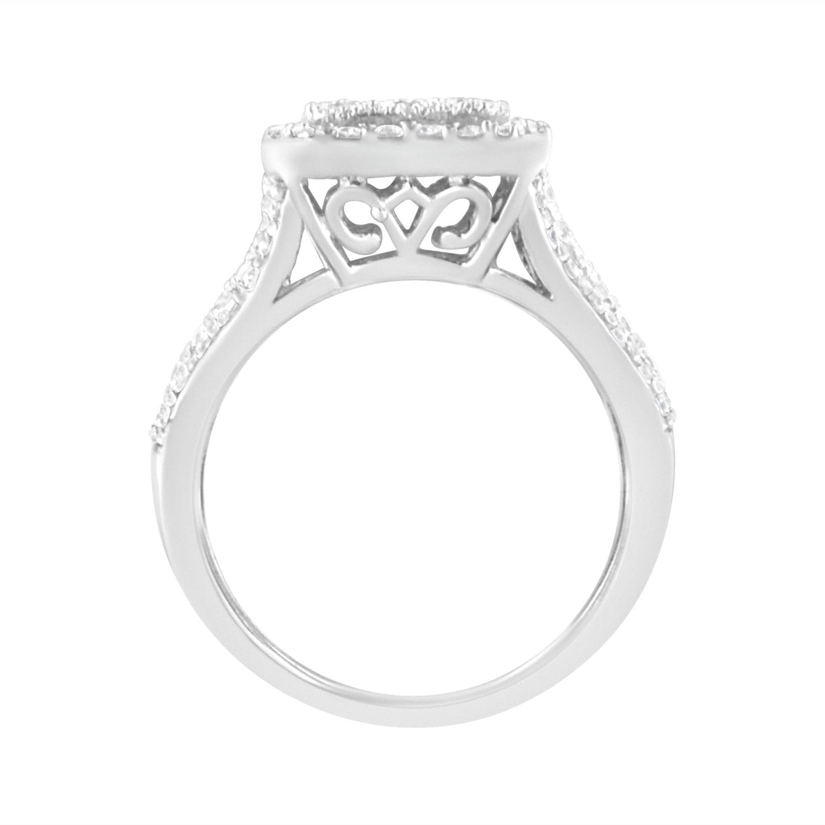 .925 Sterling Silver 1 9/10 cttw Lab Grown Diamond Cluster Ring (F-G Color, VS2-SI1 Clarity) - Size 7 - LinkagejewelrydesignLinkagejewelrydesign