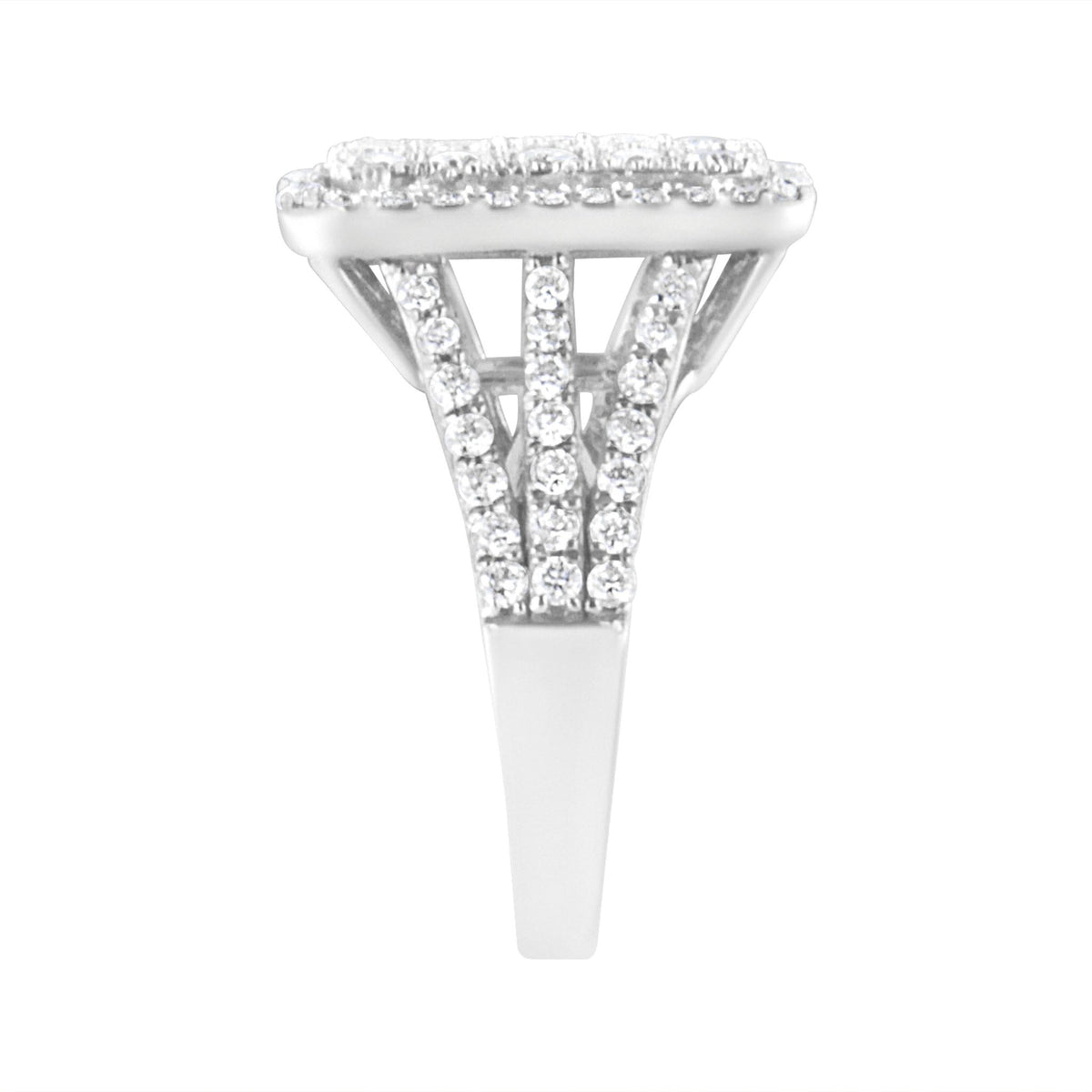 .925 Sterling Silver 1 9/10 cttw Lab Grown Diamond Cluster Ring (F-G Color, VS2-SI1 Clarity) - Size 7 - LinkagejewelrydesignLinkagejewelrydesign