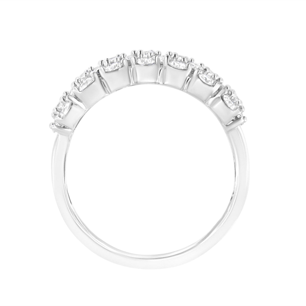 .925 Sterling Silver 1 cttw Lab Grown Diamond Cluster Band Ring (F-G Color, VS2-SI1 Clarity) - LinkagejewelrydesignLinkagejewelrydesign