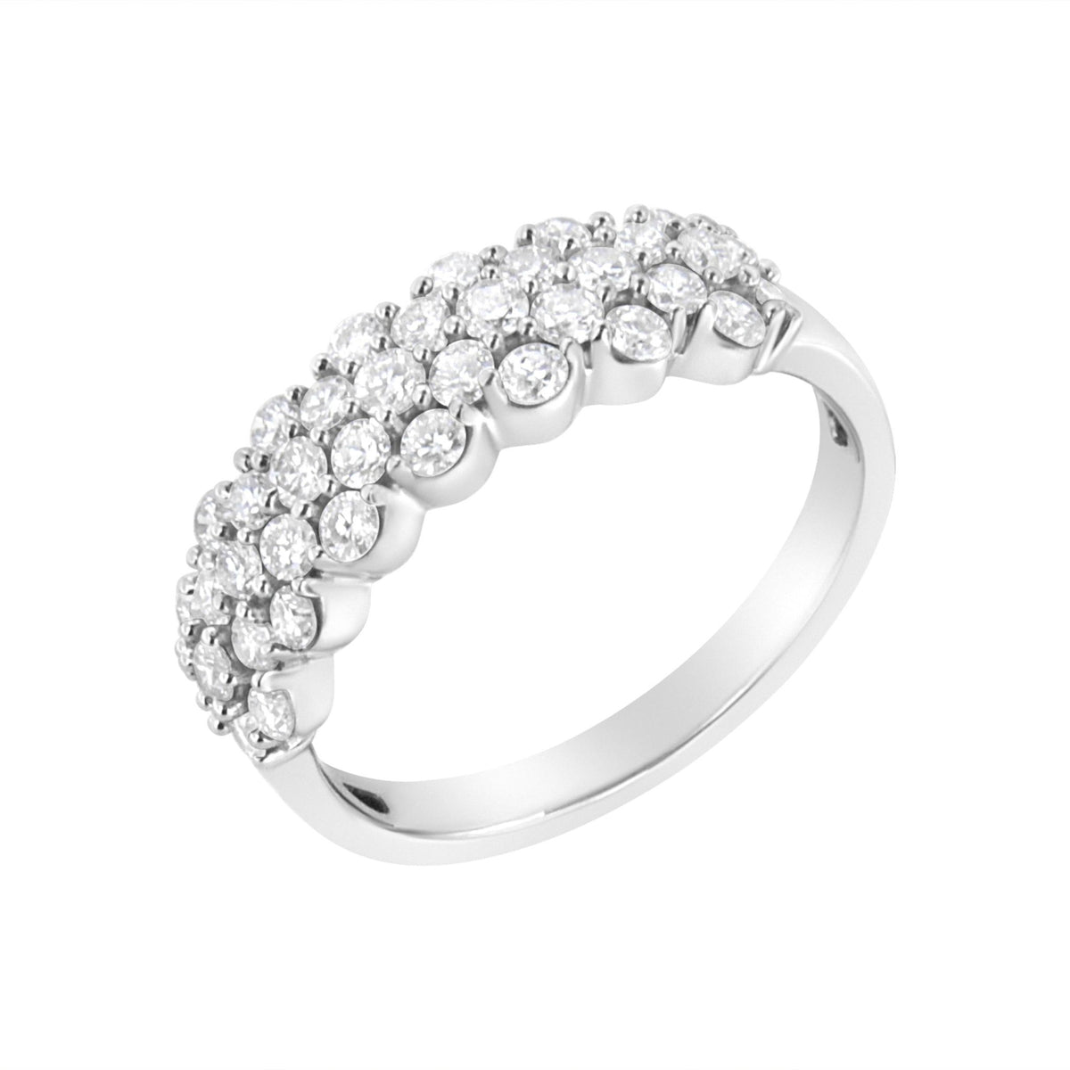 .925 Sterling Silver 1 cttw Lab Grown Diamond Cluster Band Ring (F-G Color, VS2-SI1 Clarity) - LinkagejewelrydesignLinkagejewelrydesign