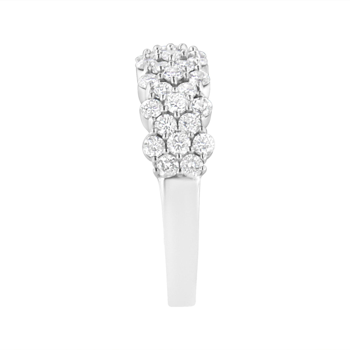 .925 Sterling Silver 1 cttw Lab Grown Diamond Cluster Band Ring (F-G Color, VS2-SI1 Clarity) - LinkagejewelrydesignLinkagejewelrydesign