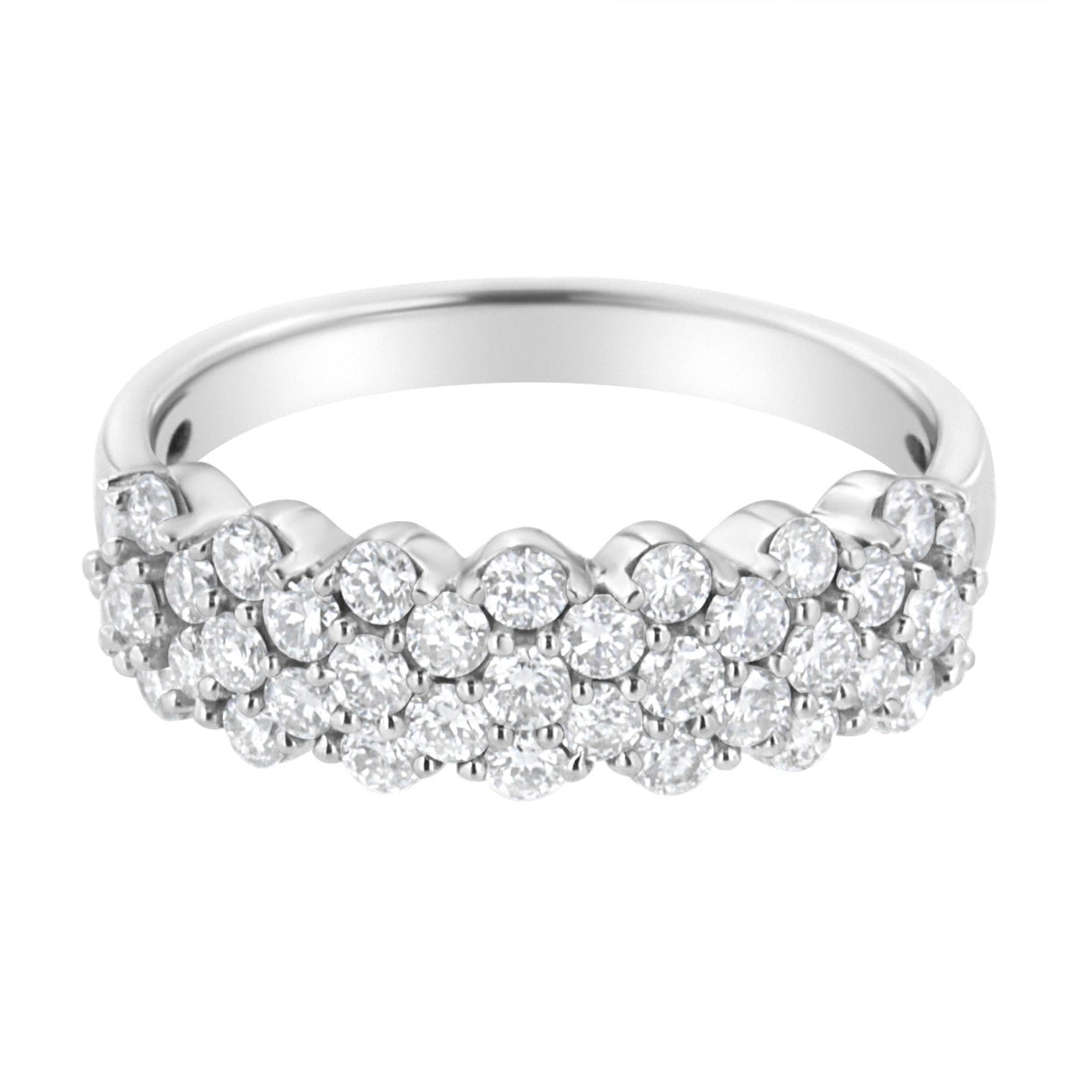 .925 Sterling Silver 1 cttw Lab Grown Diamond Cluster Band Ring (F-G Color, VS2-SI1 Clarity) - LinkagejewelrydesignLinkagejewelrydesign