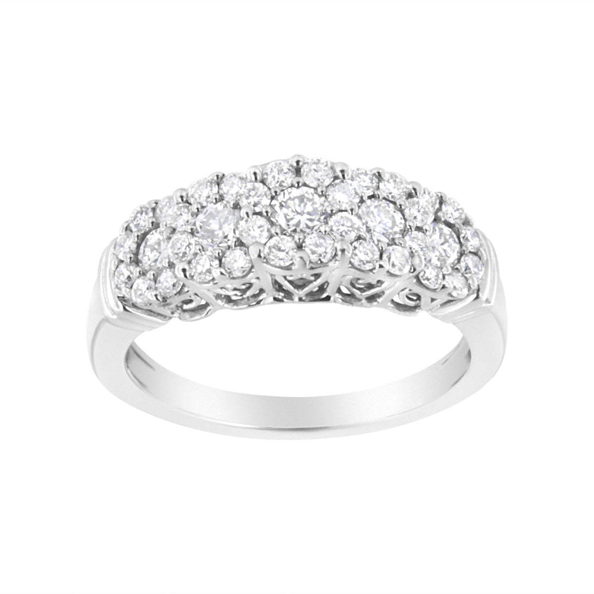 .925 Sterling Silver 1 cttw Lab Grown Diamond Composite Engagement Band Ring (F-G Color, VS2-SI1 Clarity) - Size 7 - LinkagejewelrydesignLinkagejewelrydesign