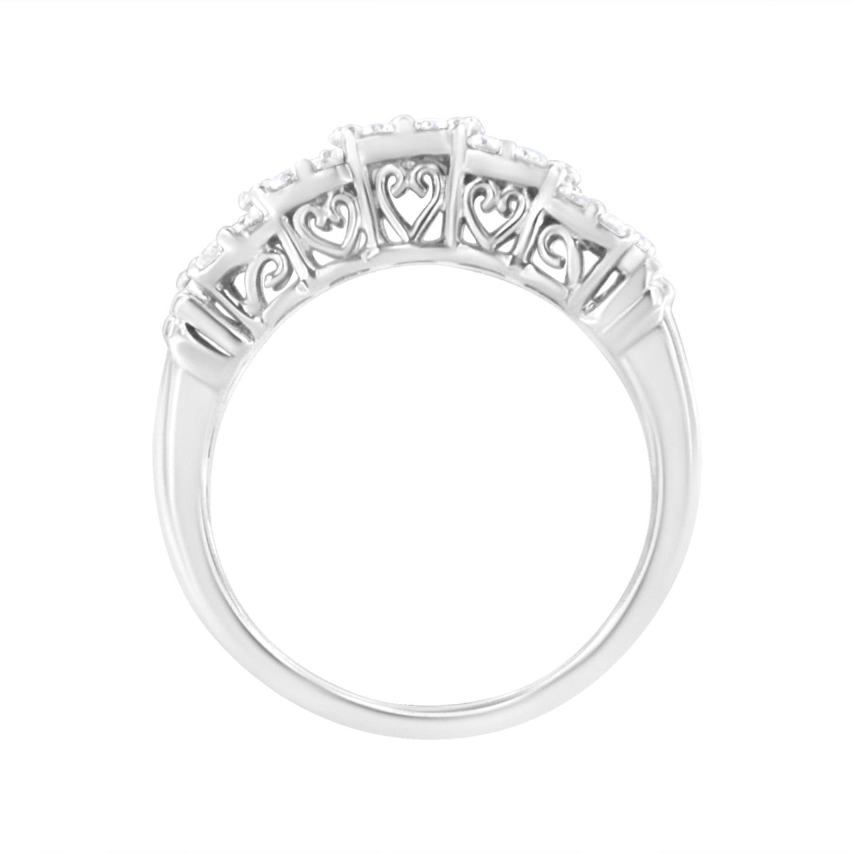 .925 Sterling Silver 1 cttw Lab Grown Diamond Composite Engagement Band Ring (F-G Color, VS2-SI1 Clarity) - Size 7 - LinkagejewelrydesignLinkagejewelrydesign