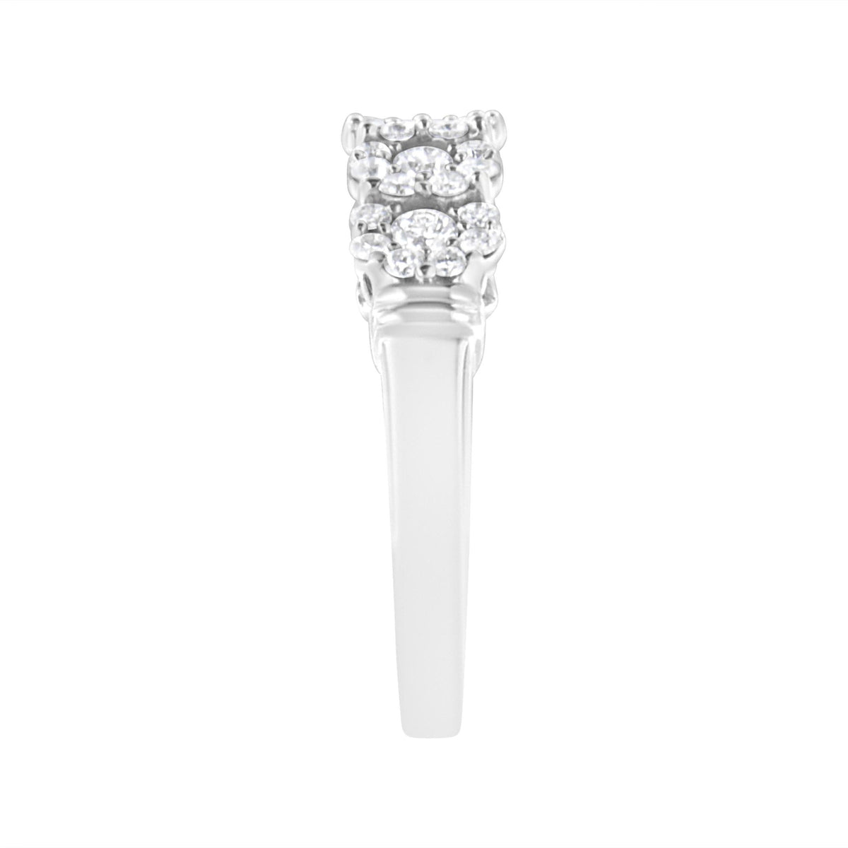 .925 Sterling Silver 1 cttw Lab Grown Diamond Composite Engagement Band Ring (F-G Color, VS2-SI1 Clarity) - Size 7 - LinkagejewelrydesignLinkagejewelrydesign