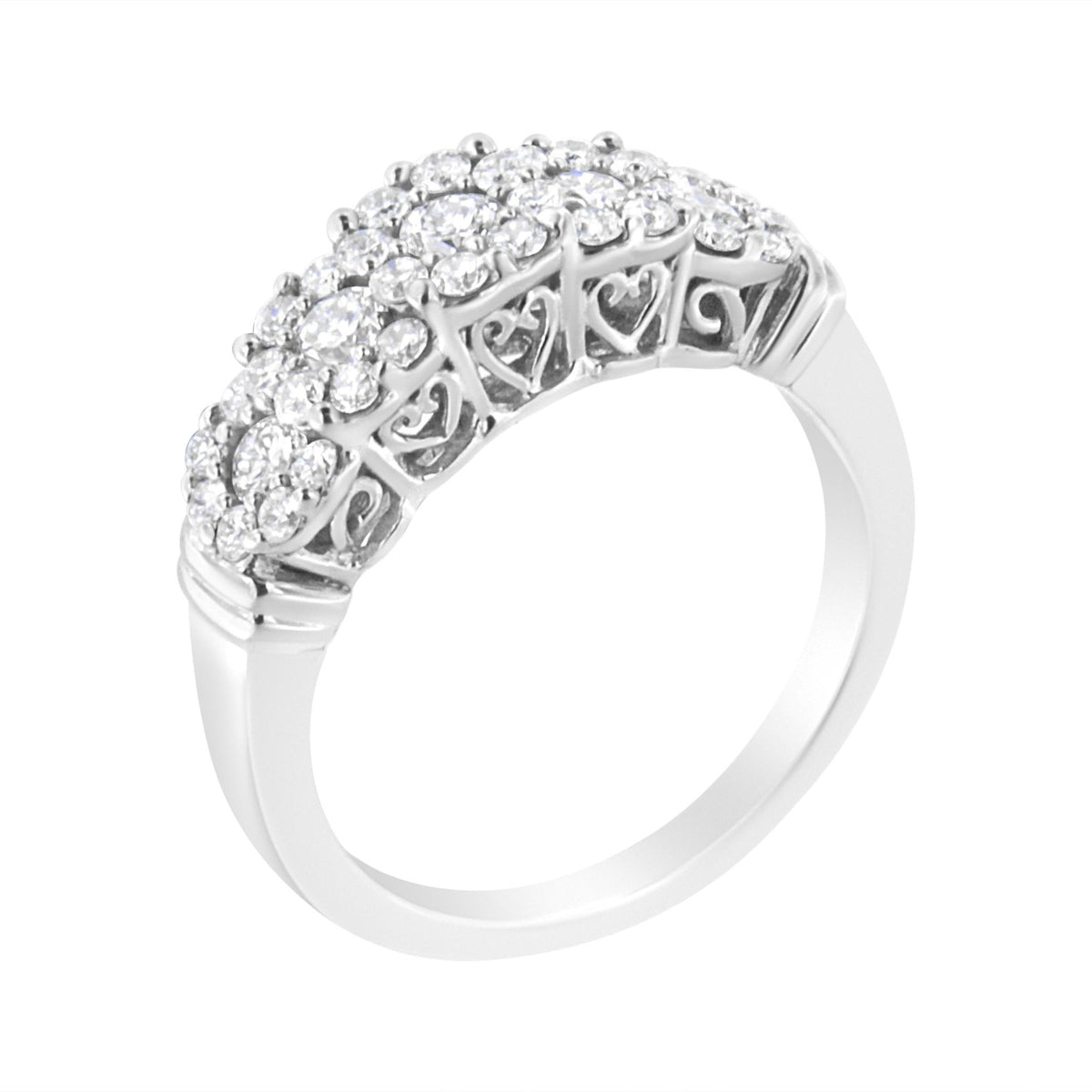 .925 Sterling Silver 1 cttw Lab Grown Diamond Composite Engagement Band Ring (F-G Color, VS2-SI1 Clarity) - Size 7 - LinkagejewelrydesignLinkagejewelrydesign
