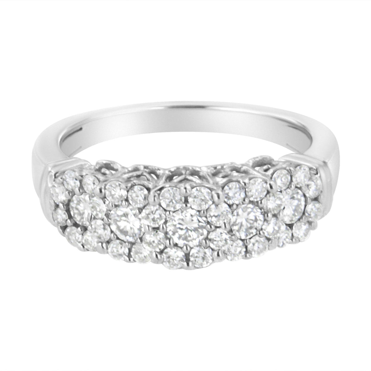 .925 Sterling Silver 1 cttw Lab Grown Diamond Composite Engagement Band Ring (F-G Color, VS2-SI1 Clarity) - Size 7 - LinkagejewelrydesignLinkagejewelrydesign