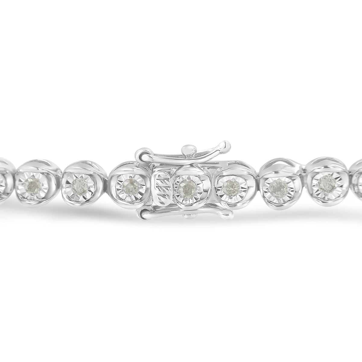 .925 Sterling Silver 1.0 Cttw Diamond Miracle-Set 7&quot; Link Bracelet (I-J Color, I3 Clarity) - LinkagejewelrydesignLinkagejewelrydesign