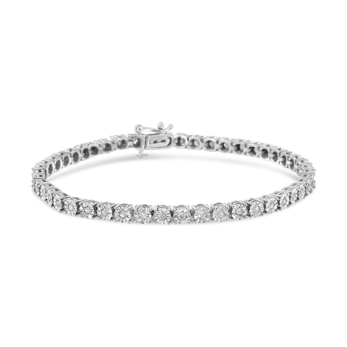 .925 Sterling Silver 1.0 Cttw Diamond Miracle Tennis Bracelet (I-J Color, I3 Clarity) - 7&quot; - LinkagejewelrydesignLinkagejewelrydesign